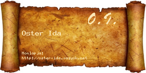 Oster Ida névjegykártya